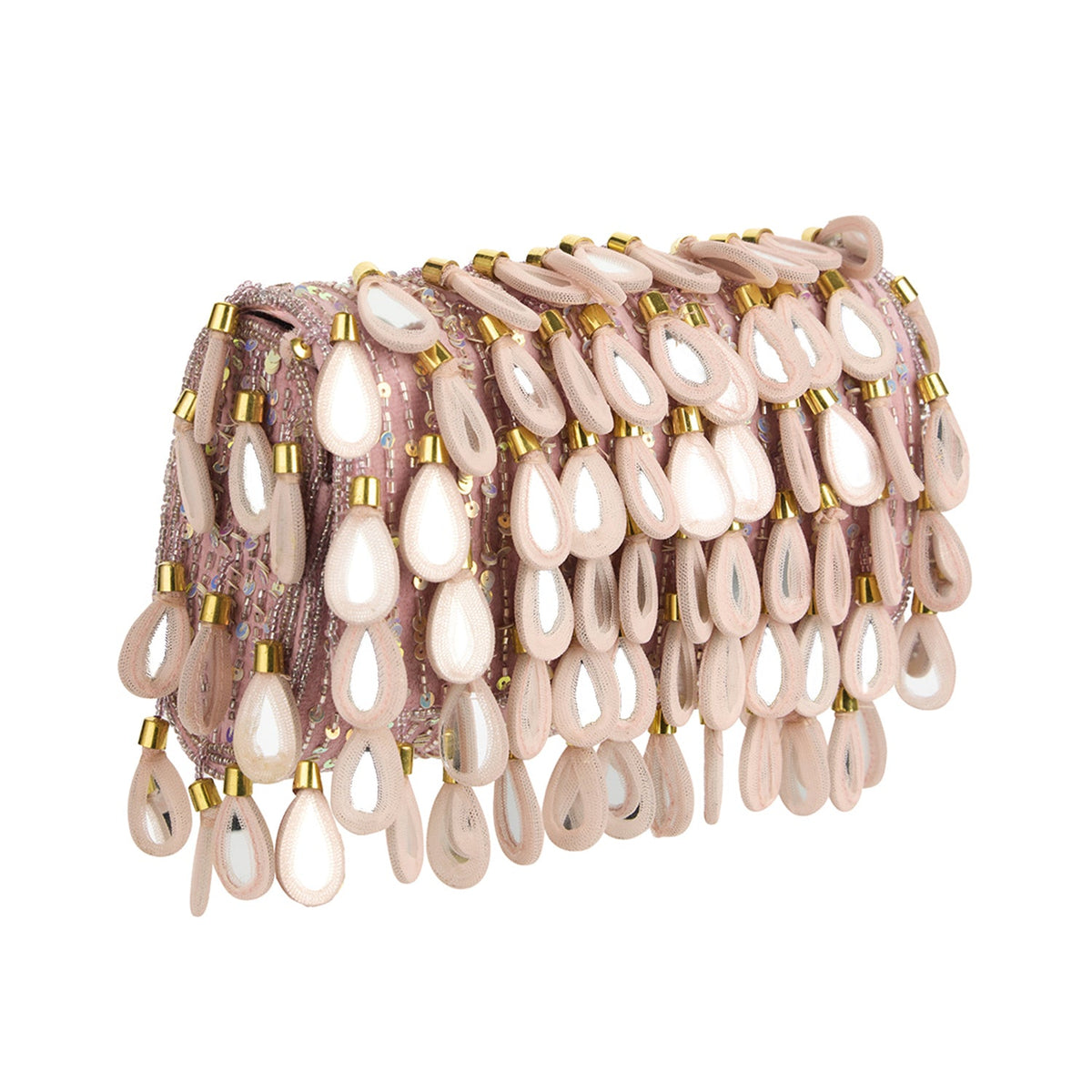 Taylor Pink Beaded Mirror Bag | Special Occasion Clutch