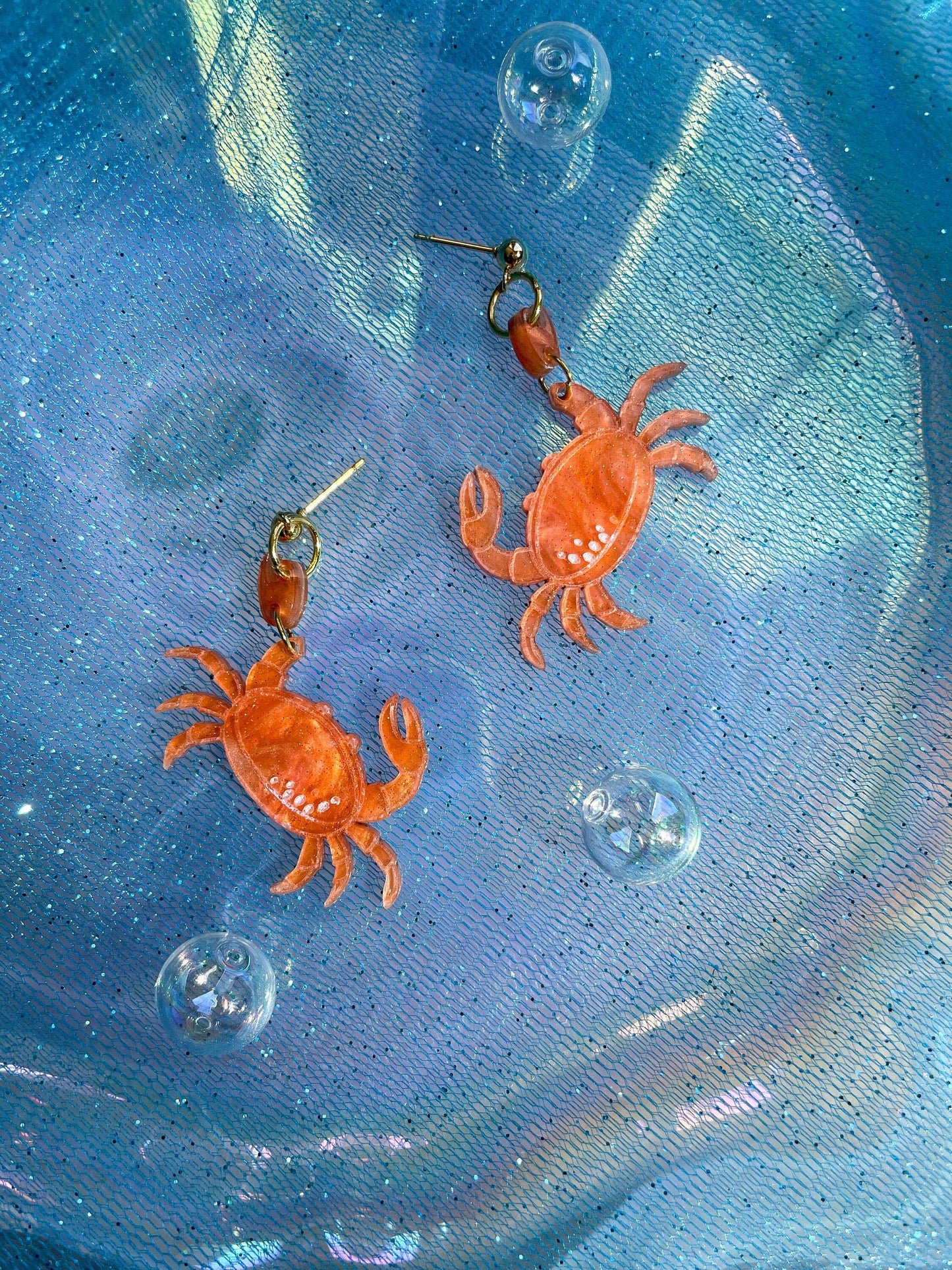 Crawling into Summer Crab Earrings