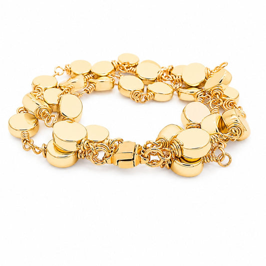 What Golds Around Coin Bracelet | Gold | Magnetic Clasp