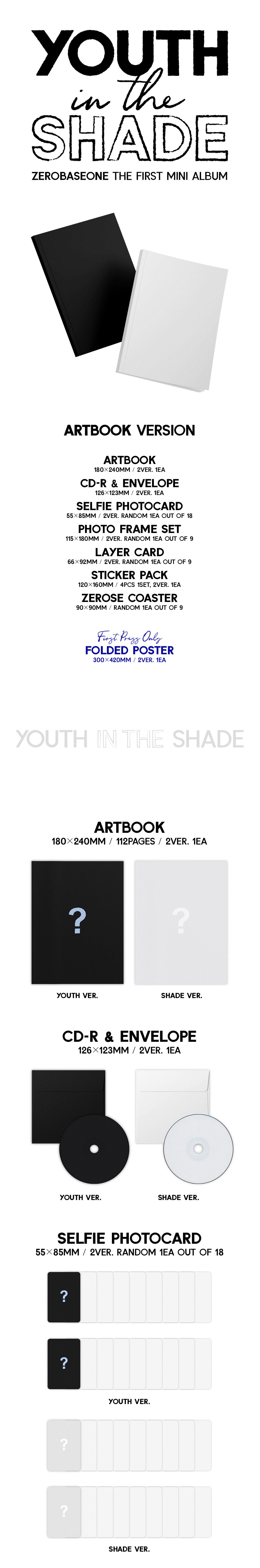 Zerobaseone 1st Mini Album - Youth In The Shade (Artbook Ver.)