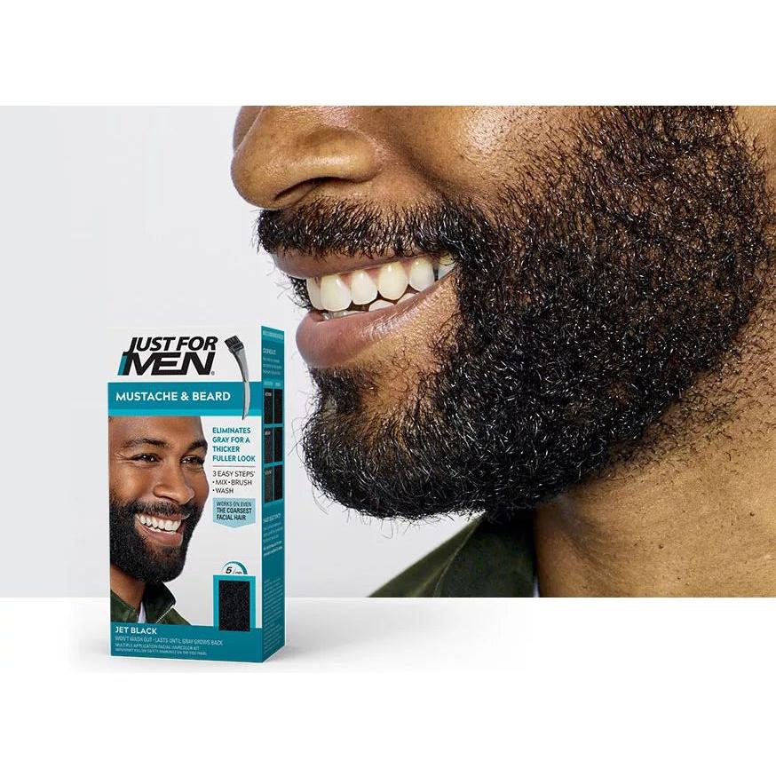 Just For Men Brush-In Color Gel, Mustache & Beard, Jet Black M-60/ 0.5 Oz