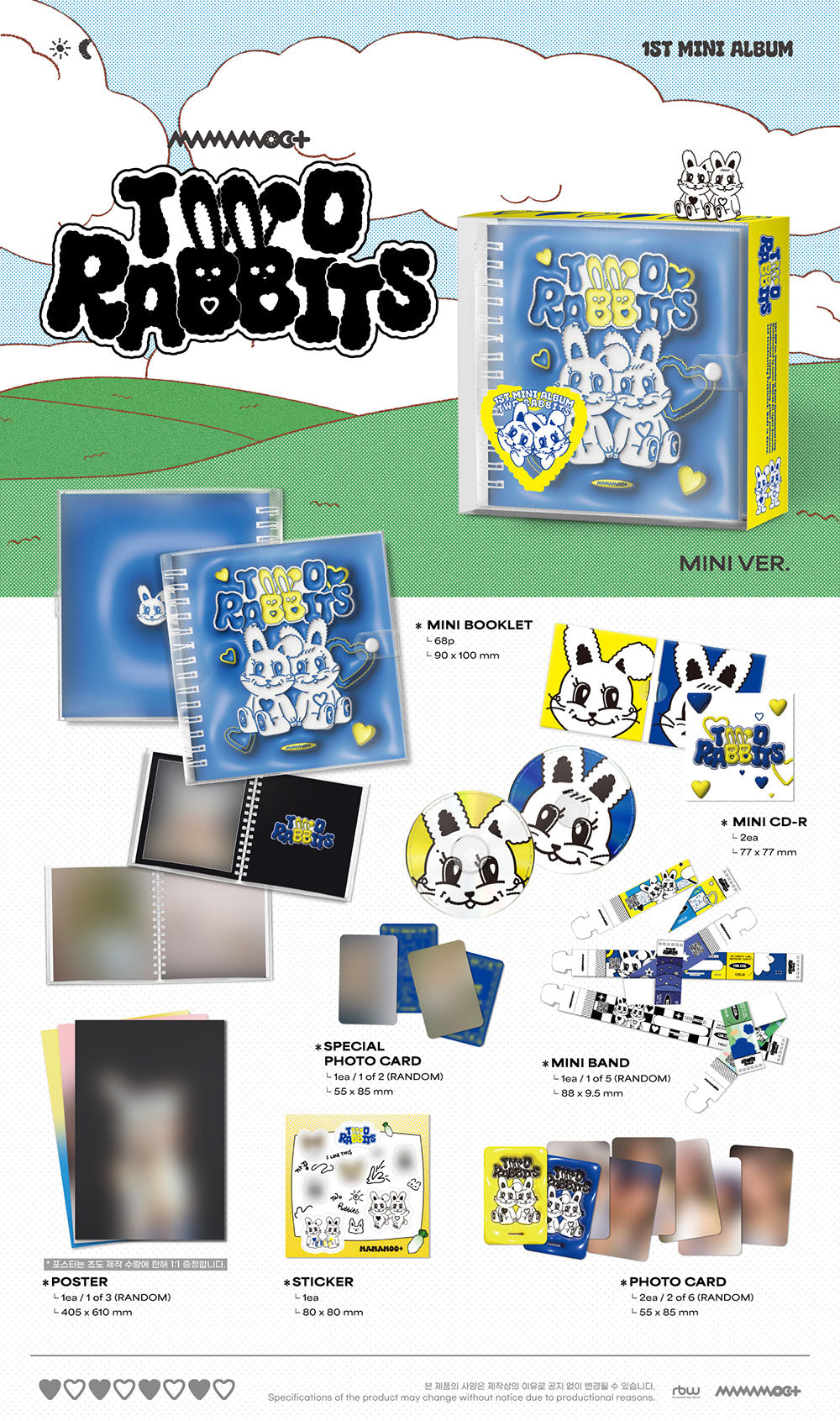 Mamamoo+ 1st Mini Album - Two Rabbits (Mini Ver)