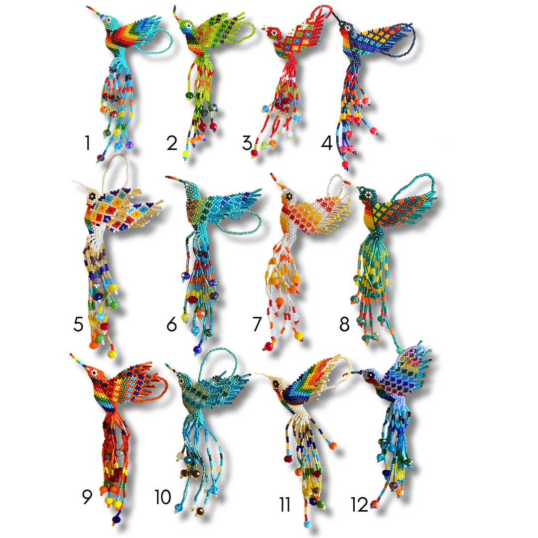 Large Hummingbird Seed Bead Handmade Ornament - Guatemala - Osadia Concept Store