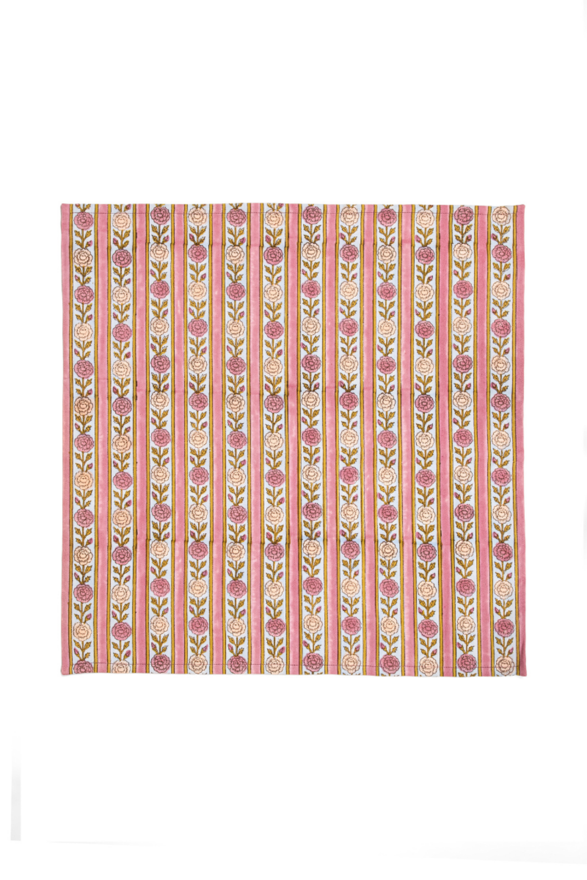 Vintage Floral Stripe Napkins, Set of 4