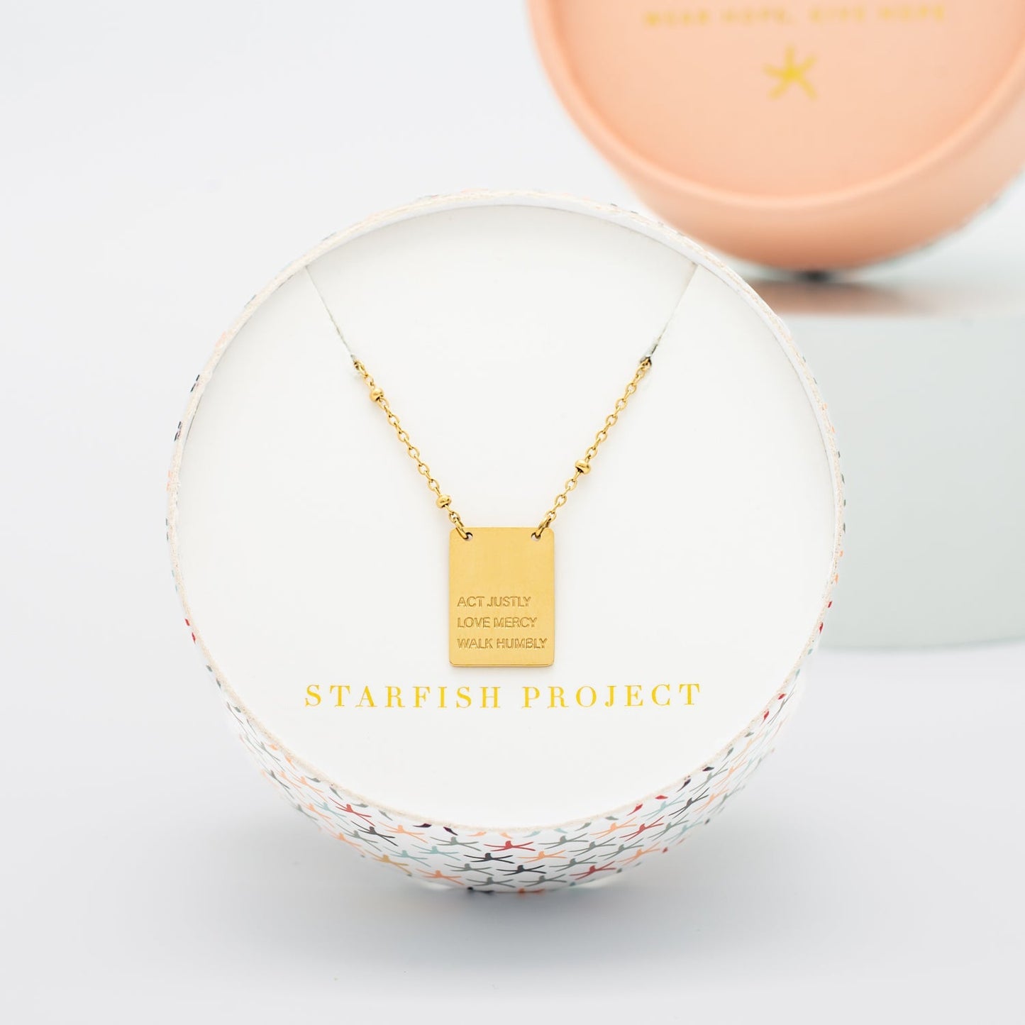 Act Justly Necklace in Gold