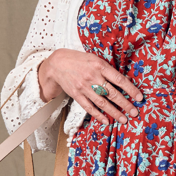 Amkha Silver & Turquoise Ring