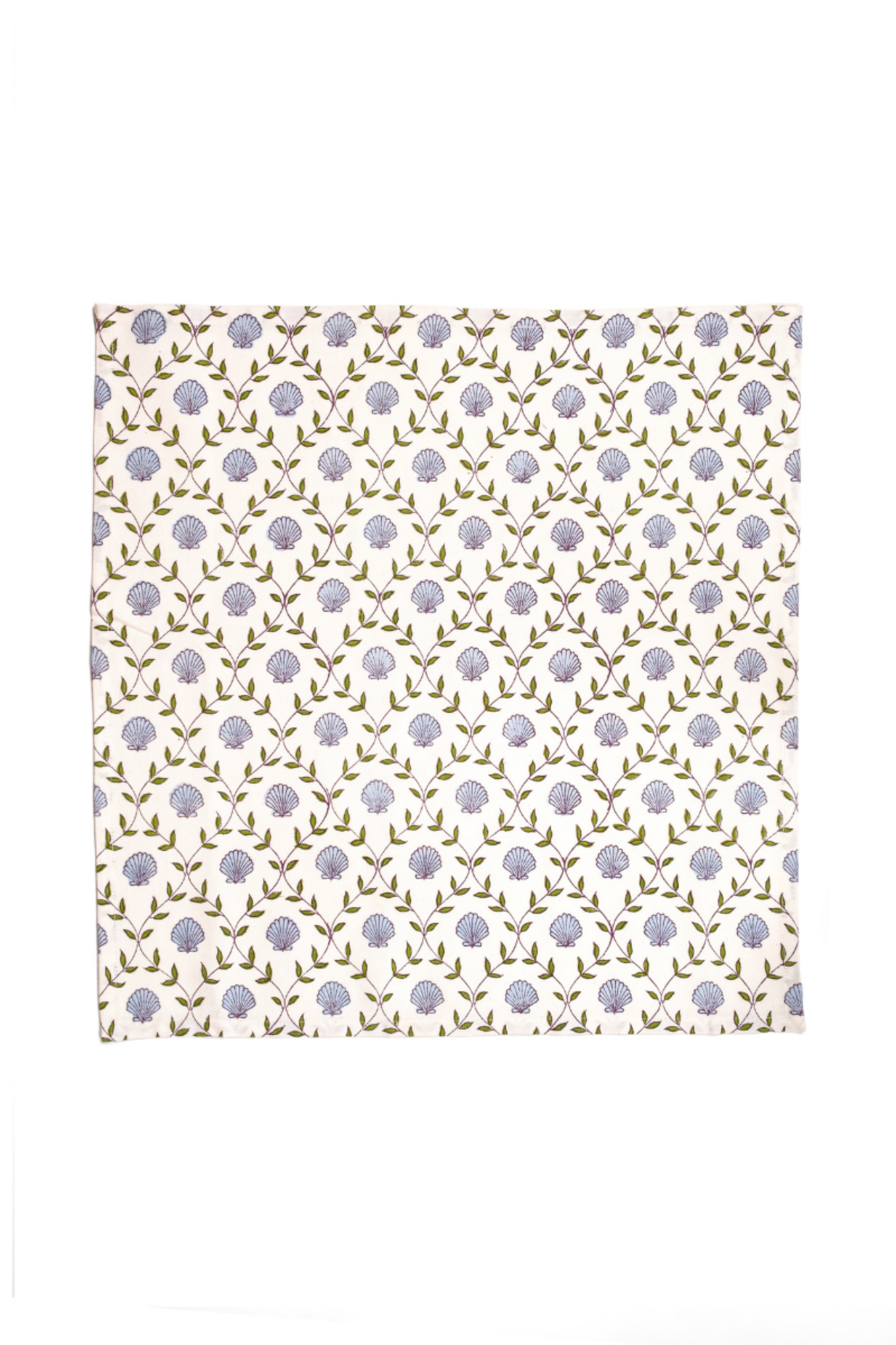 Seashell Blockprint Napkins, Set of 4