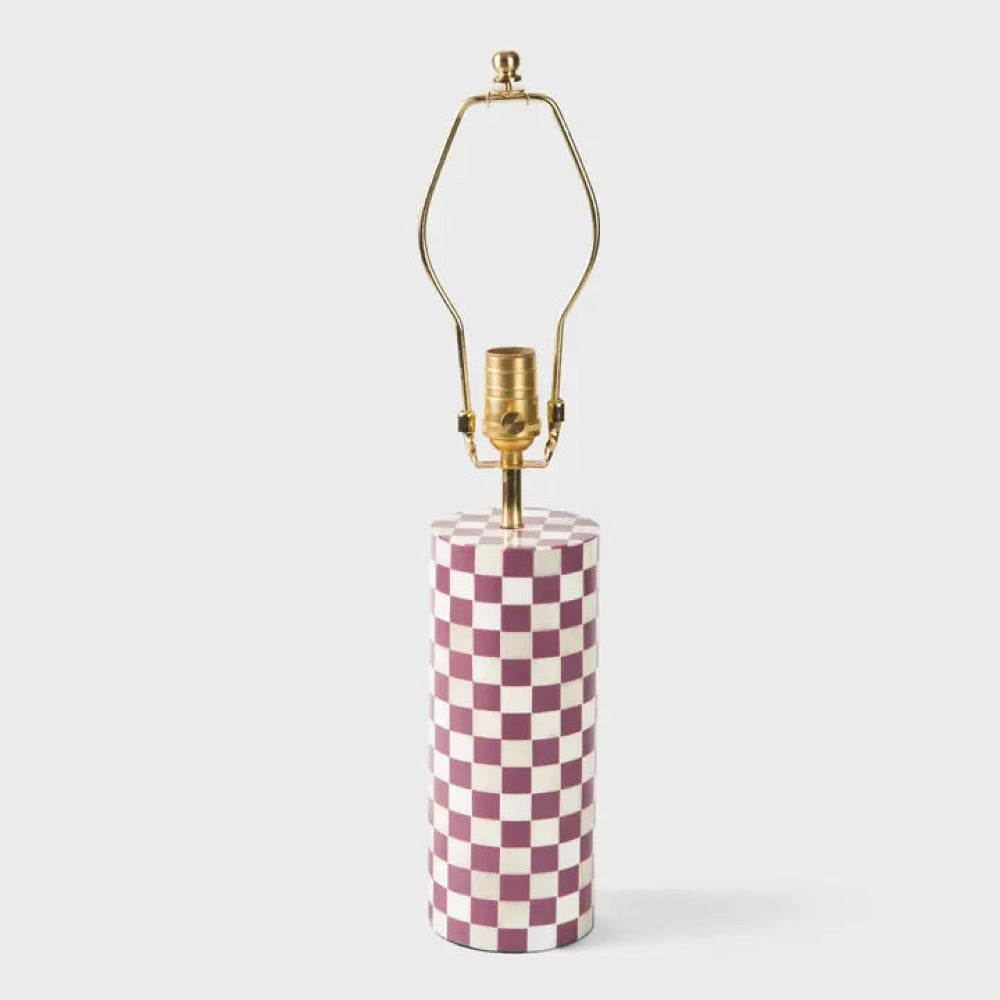 Checkered Bone Inlay Table Lamp Base