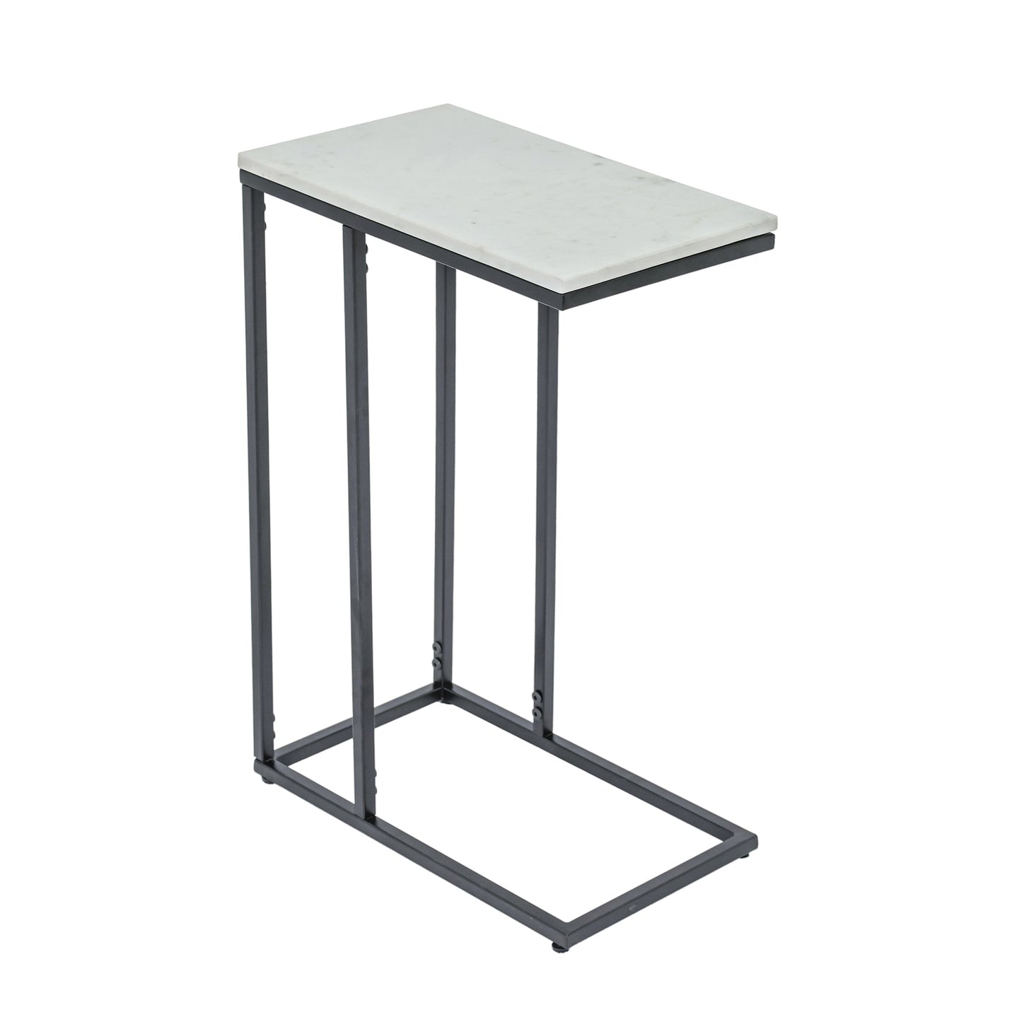 C-Shape Side Table with Marble Top