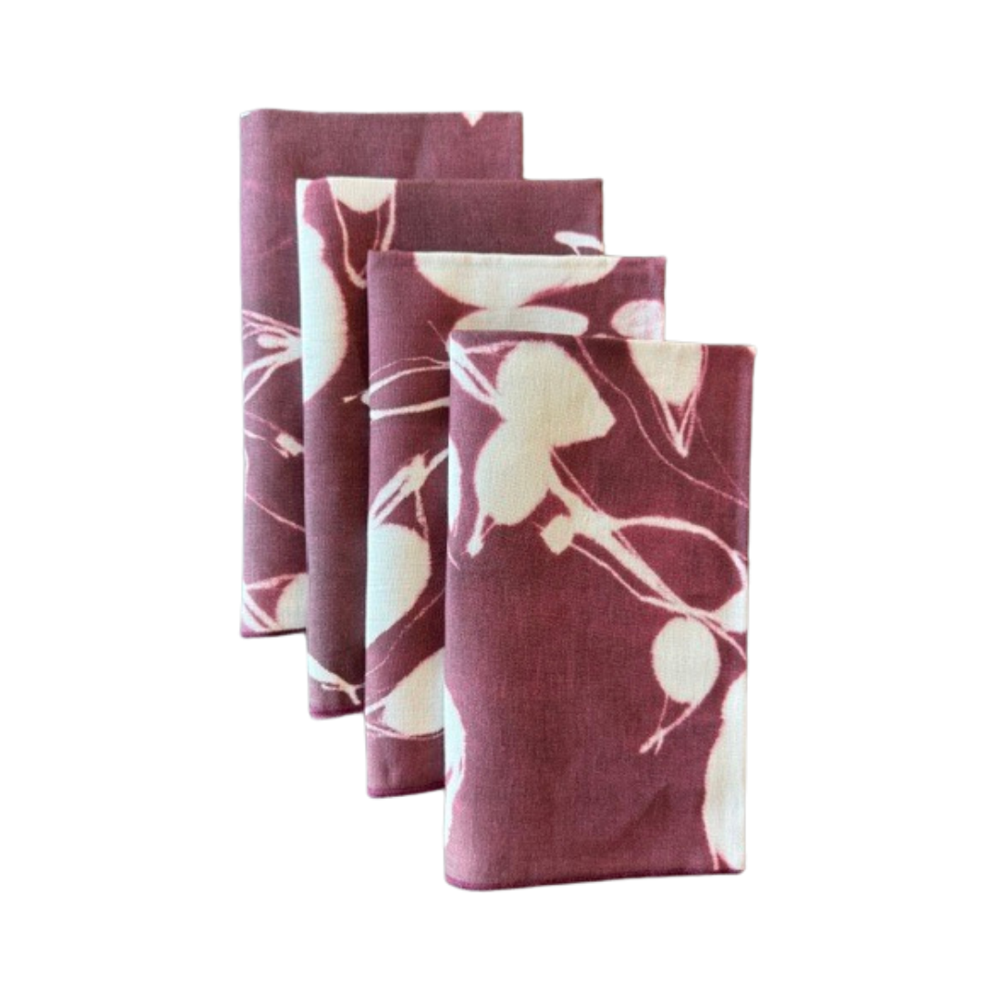 S/4 Porto Print in Aubergine Napkin