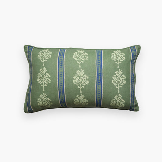 Sara Lumbar Throw Pillow Cover - Oil Green