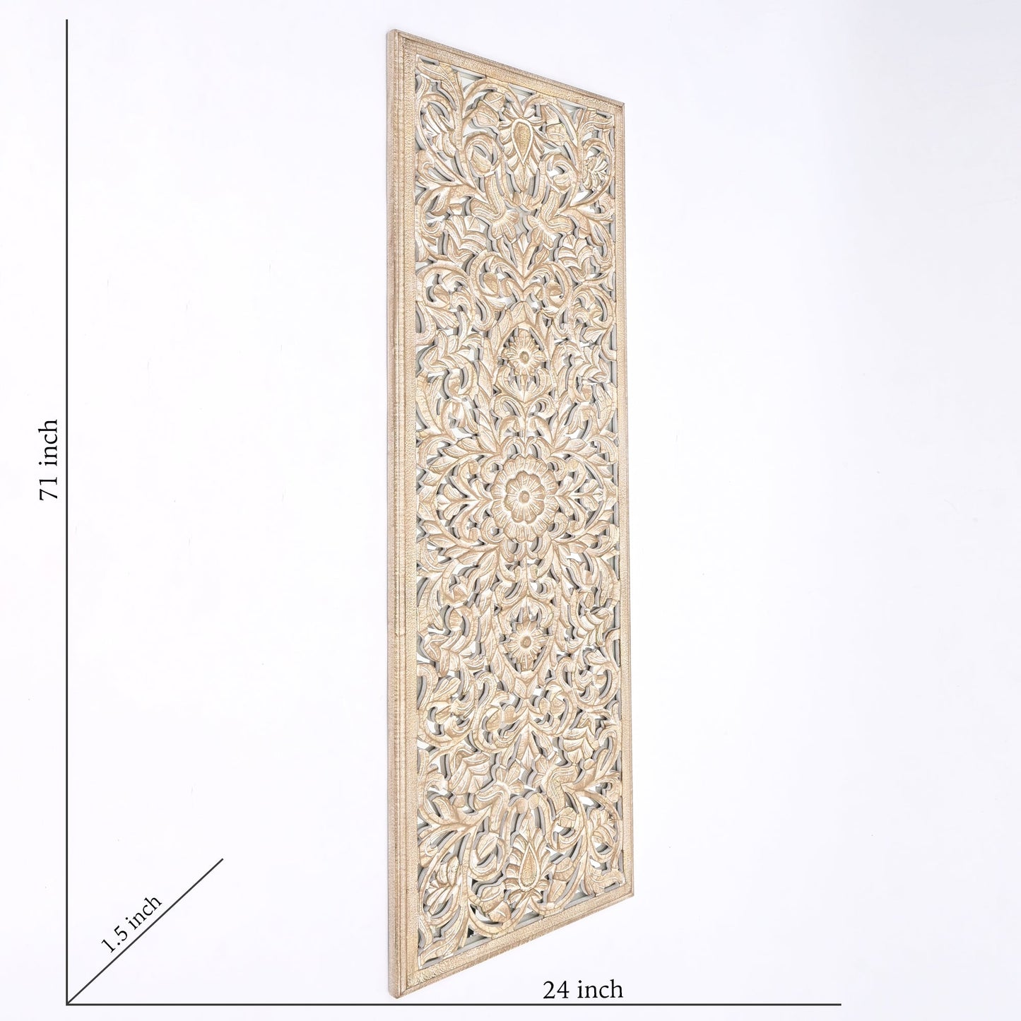 Wood Floral Hand Carved Wall Accent
