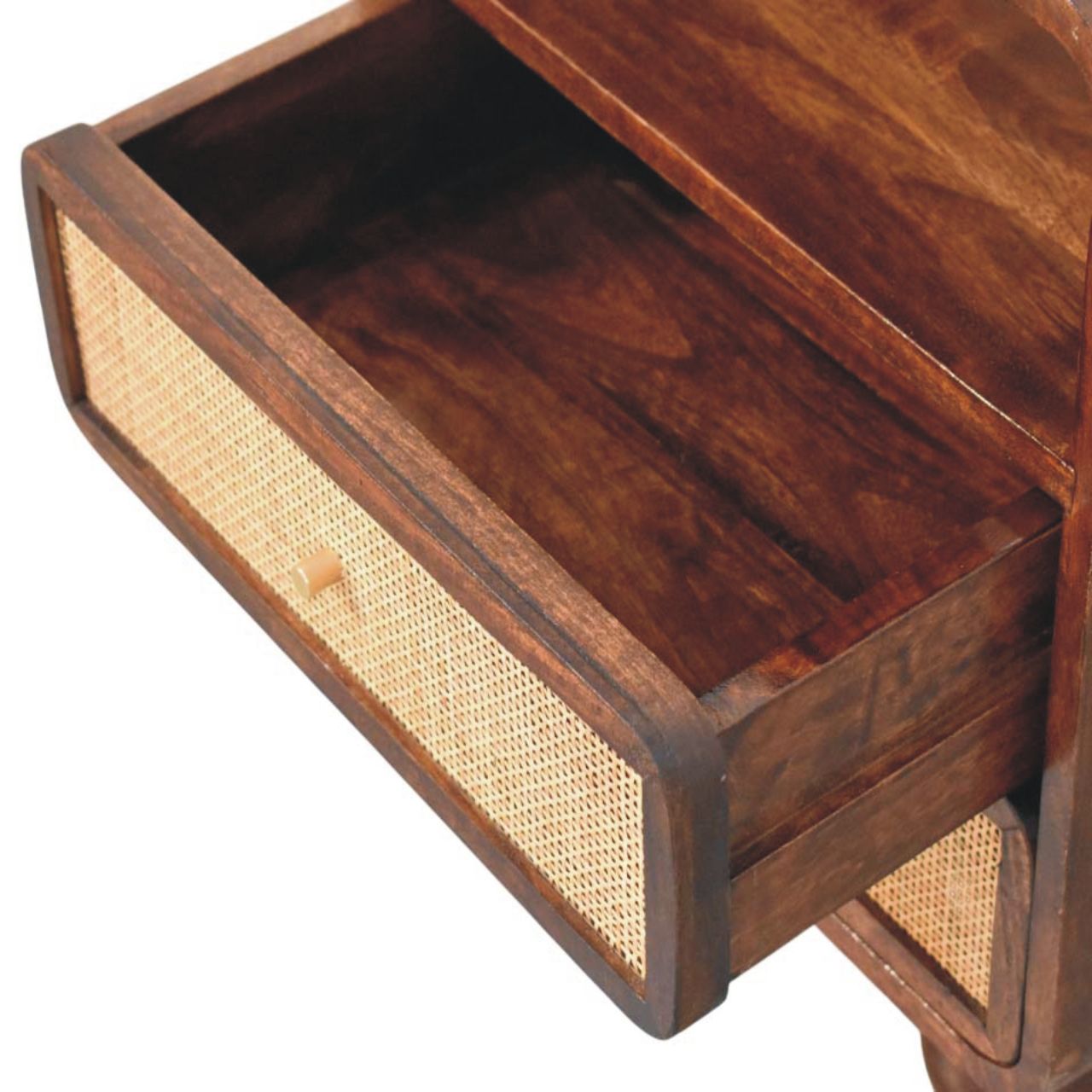 Solid Wood California Walnut Rattan Bedside