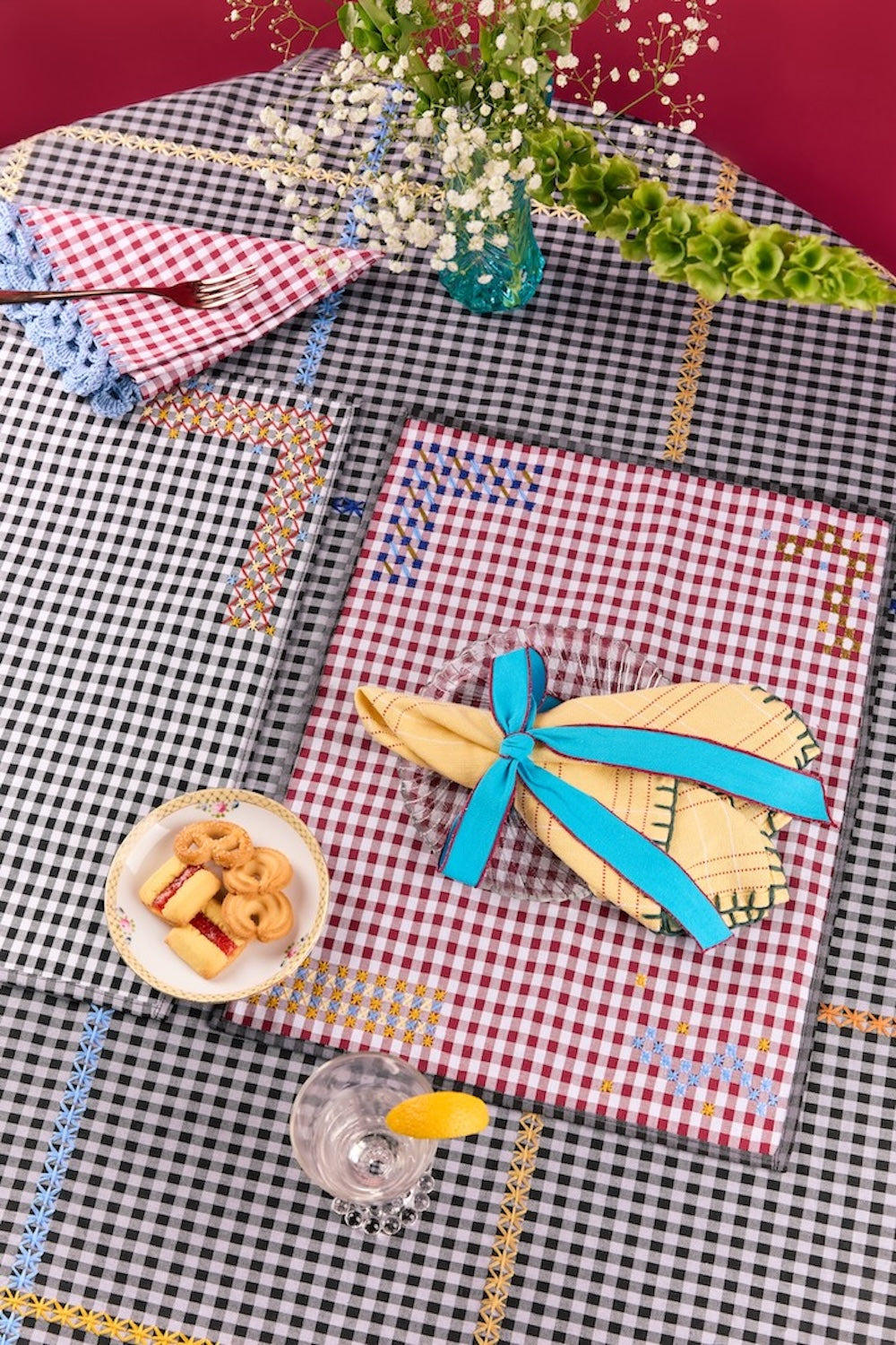 S/4 Moñitas Cyan Napkin Ring - Cyan