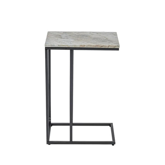 C-Shape Side Table with Marble Top
