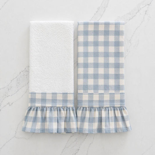 Bluebell Gingham Ruffled Kitchen Towels (Set of 2)