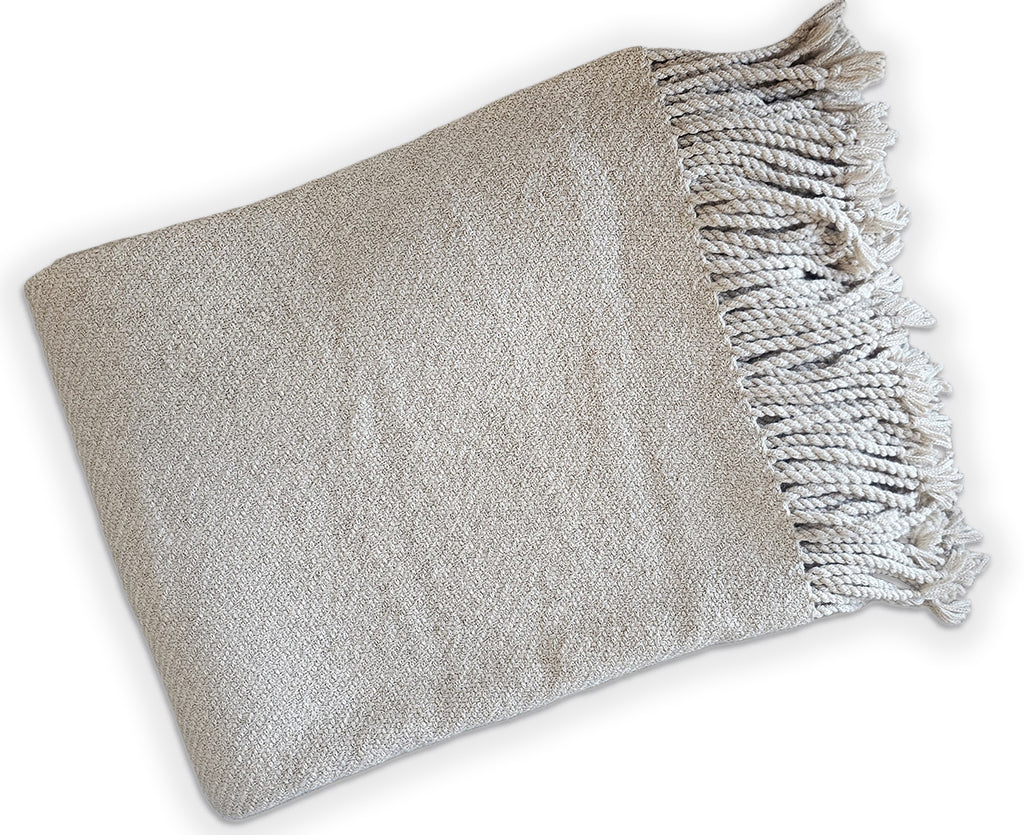 Kulsi Collection - Pima Cotton & Undyed Baby Alpaca Silver Throw