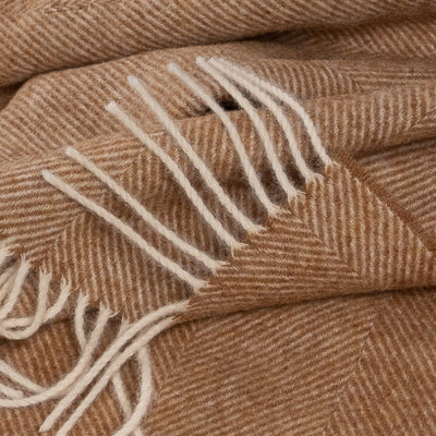 Southampton Home Shetland Lambswool Herringbone Throw – Rust | Woven in England