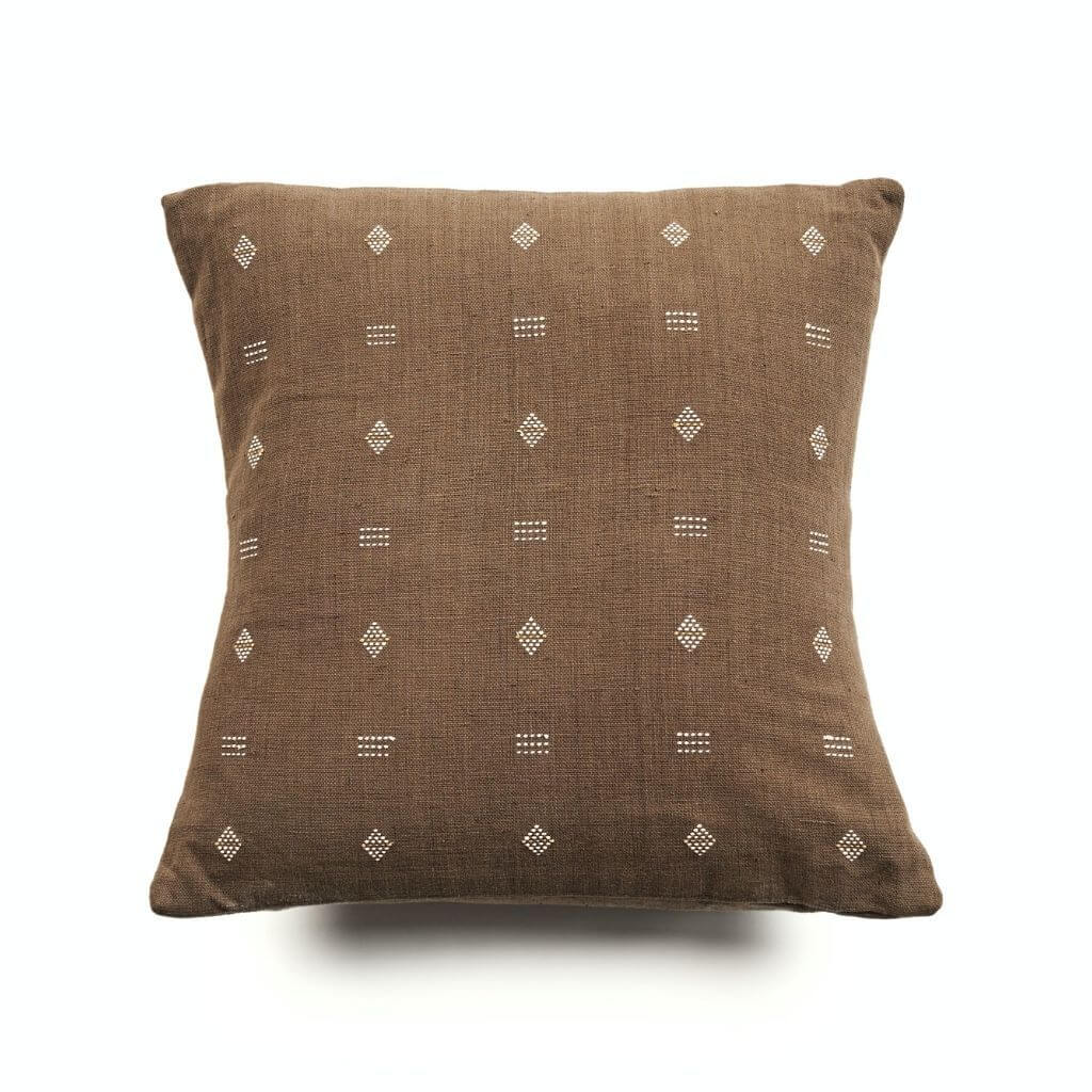 Nira White Hand Spun Organic Cotton Handloom  Pillow Cover