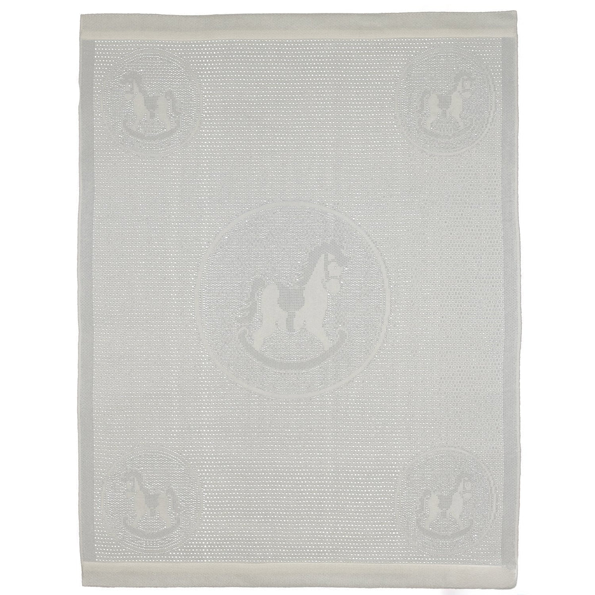 Southampton Home Lace Weave Rocking Horse Baby Blanket - Ivory