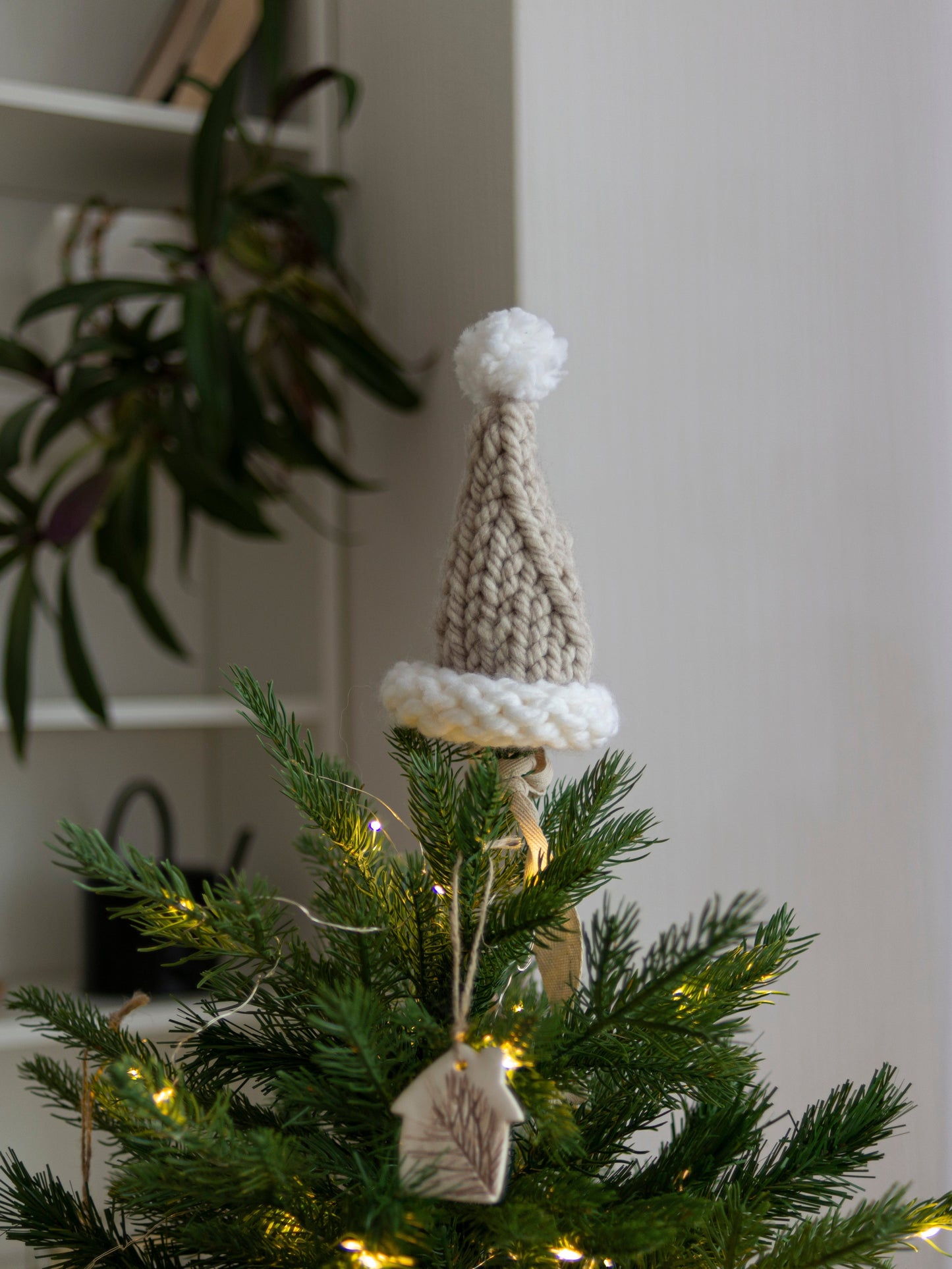 Knitted Santa Hat Christmas Tree Toppers