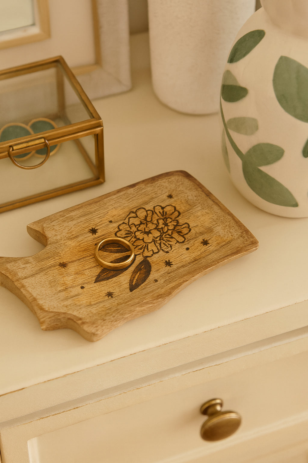 Washington State Rhododendron Trinket Dish - Mango Wood