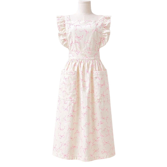Coquette Pink Bow Mommy Hostess Apron