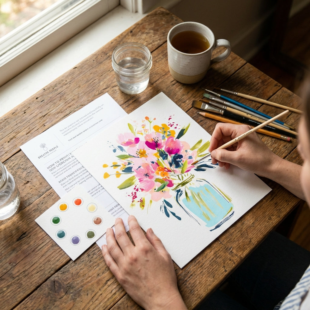 All-In-One Jar of Flowers Watercolor Kit