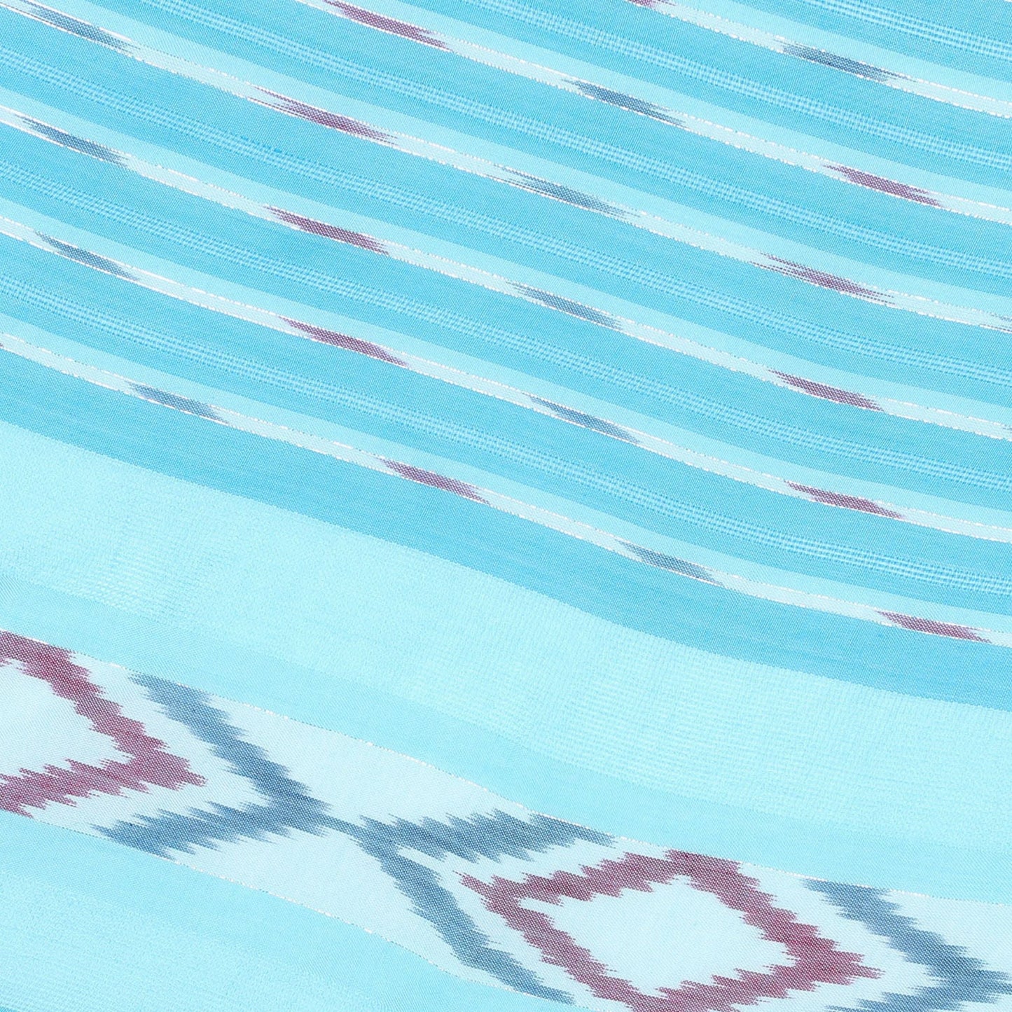 Diamond Stripe Tassel Scarf - Blue Ikat