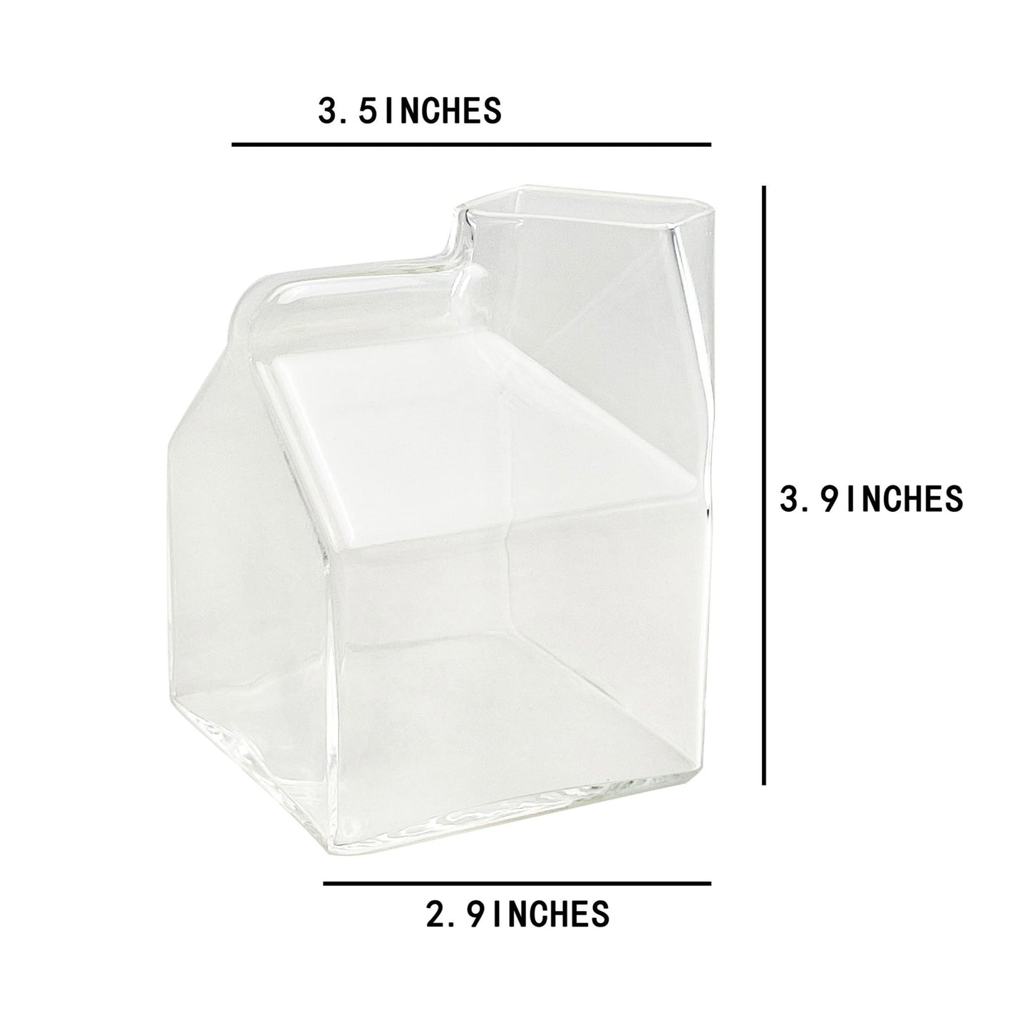 Glass Milk Carton Container - 10oz (300ml)