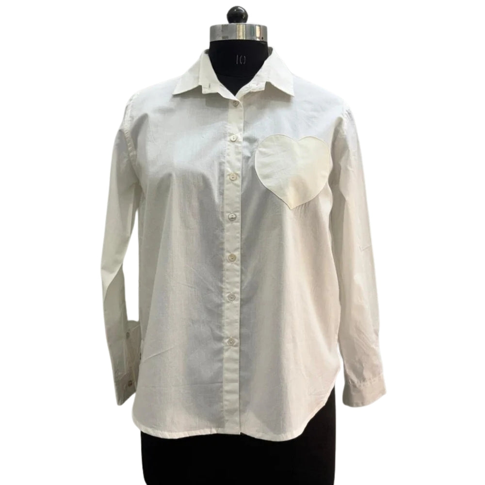 Good Boyfriend Shirt with Heart Pocket Classic White