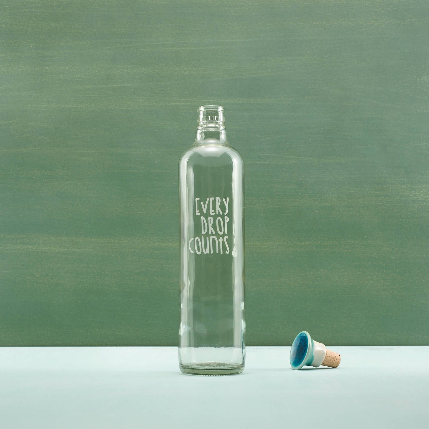 Drop Glass Water Bottle with Ceramic Stopper | Airtight Clear Bottle