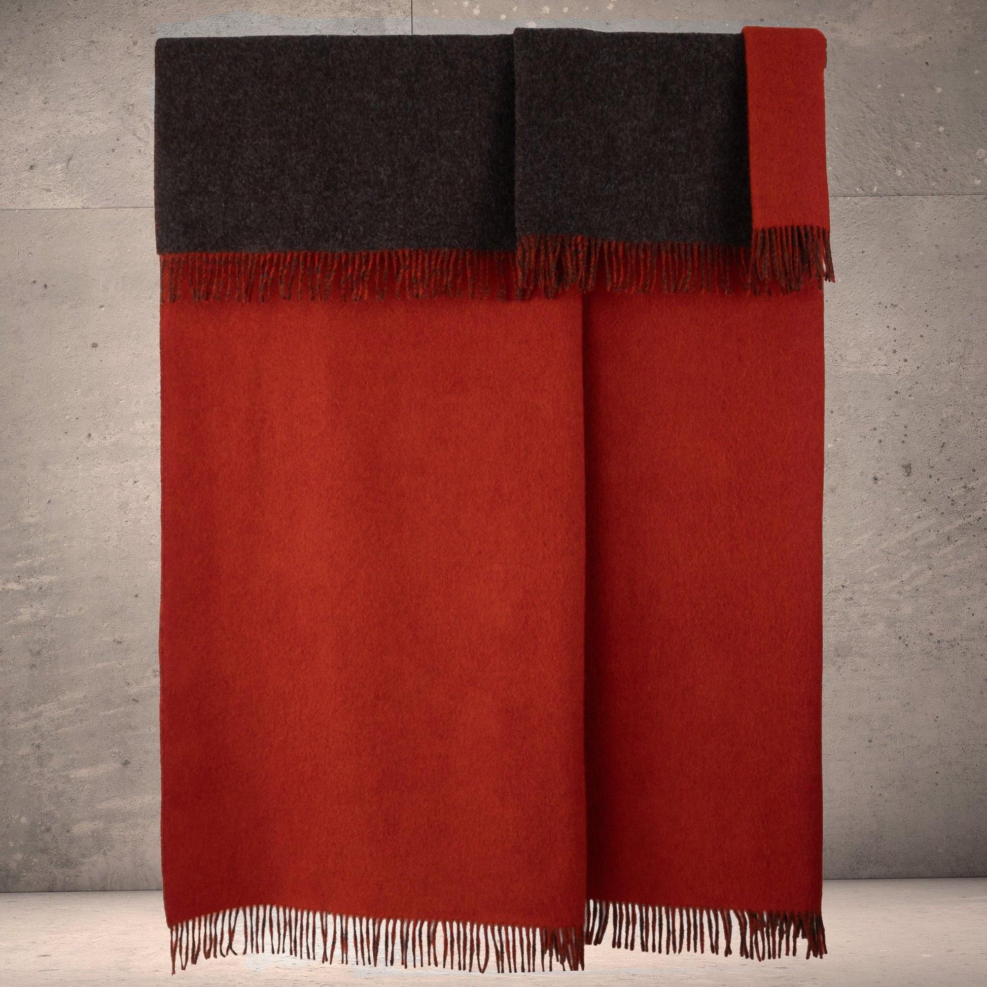 Highland Tweeds Reversible Double Cloth Throw (Orange/Brown) - Osadia Concept Store