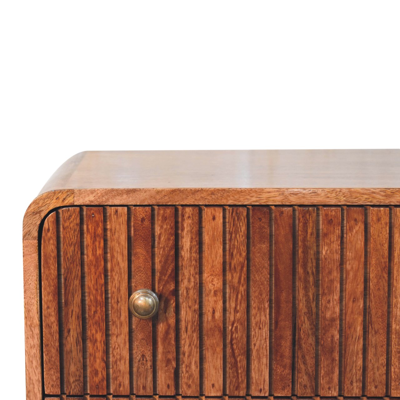 Solid Wood Honey Caramel T-Bar Ridged Chest
