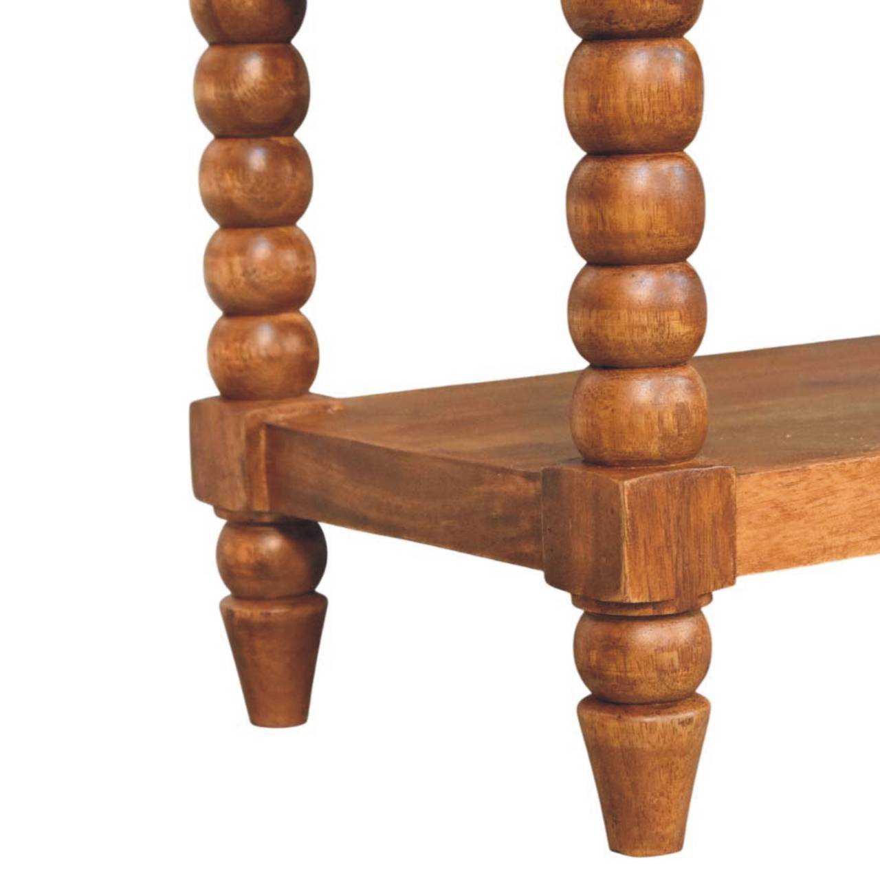 Solid Wood Leather Spindle Bench