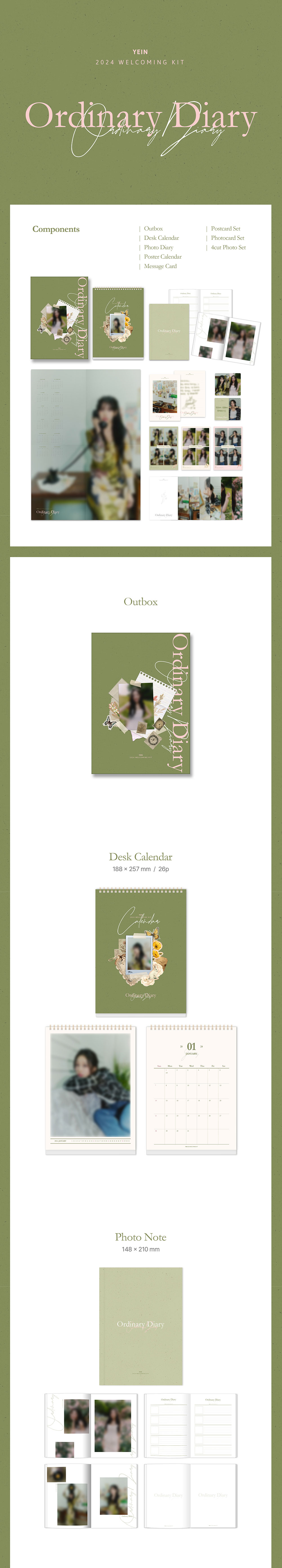 Yein - Ordinary Diary 2024 Welcoming Kit