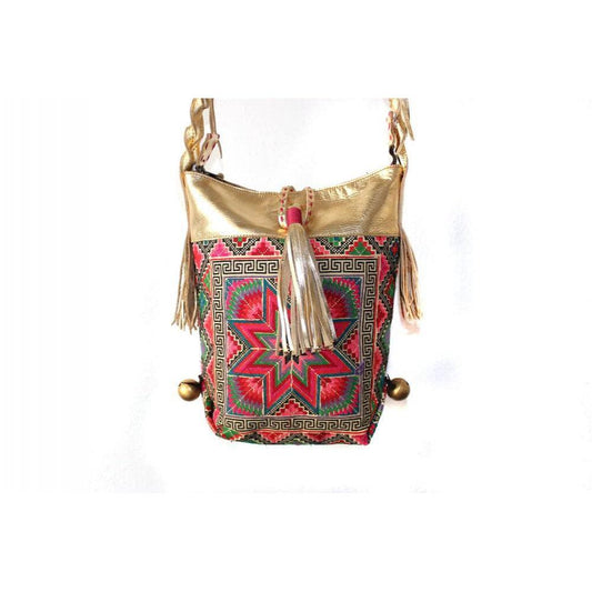 Boho-chic Embroidered Shoulder Bag - Thailand