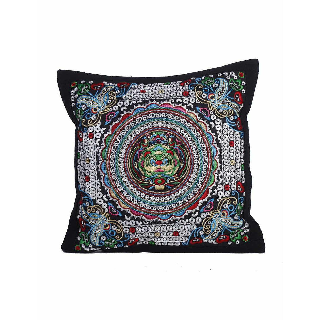 Diamond Flower Embroidered Pillow Cover - Thailand