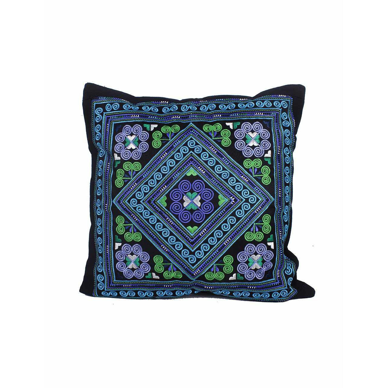 Diamond Flower Embroidered Pillow Cover - Thailand