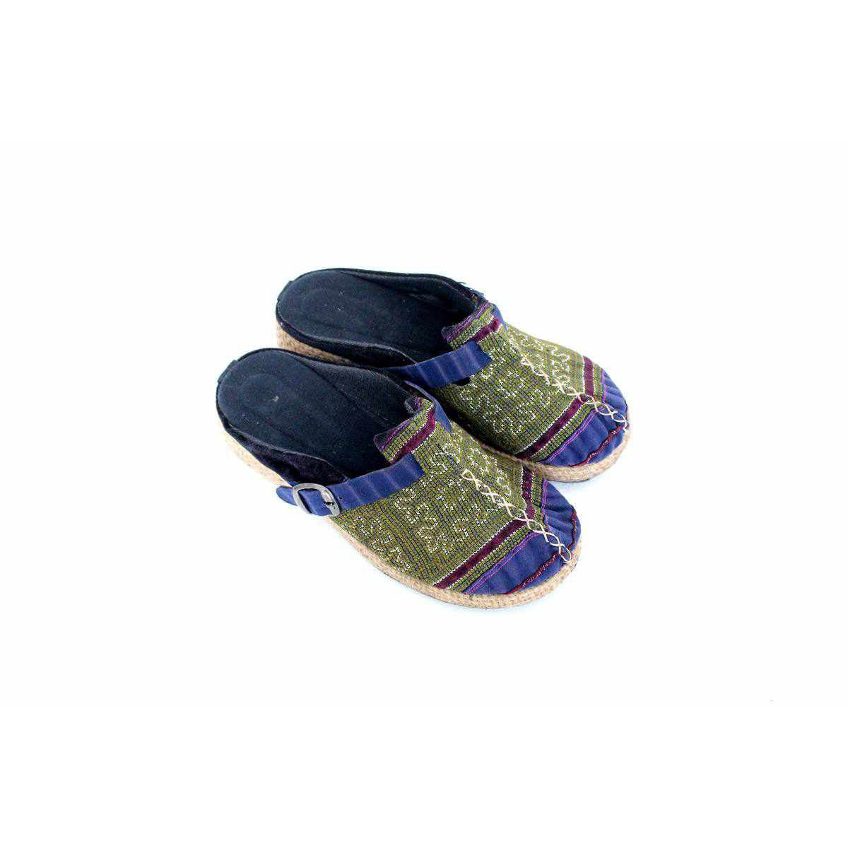 Vintage Hmong Textile Boho Upcycled Slip On Shoes - Thailand