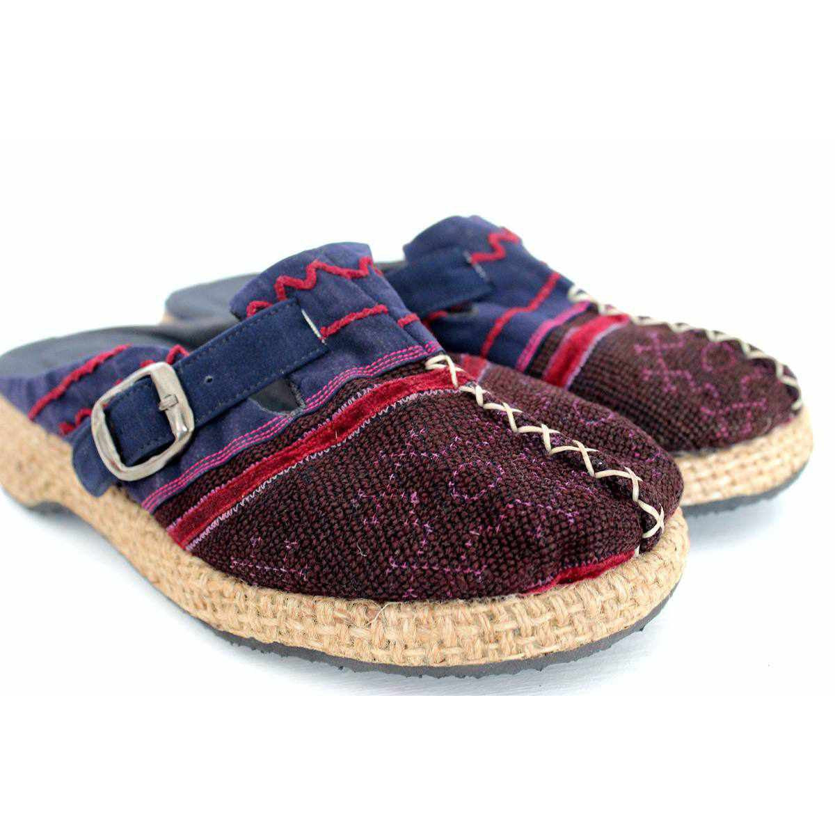 Vintage Hmong Textile Boho Upcycled Slip On Shoes - Thailand