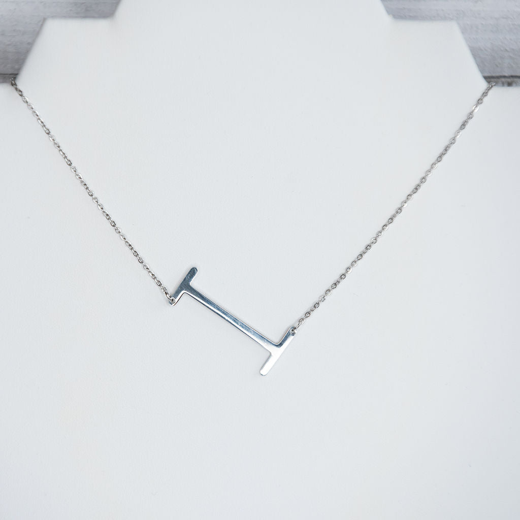 Large Letter / Initial Necklace In Silver