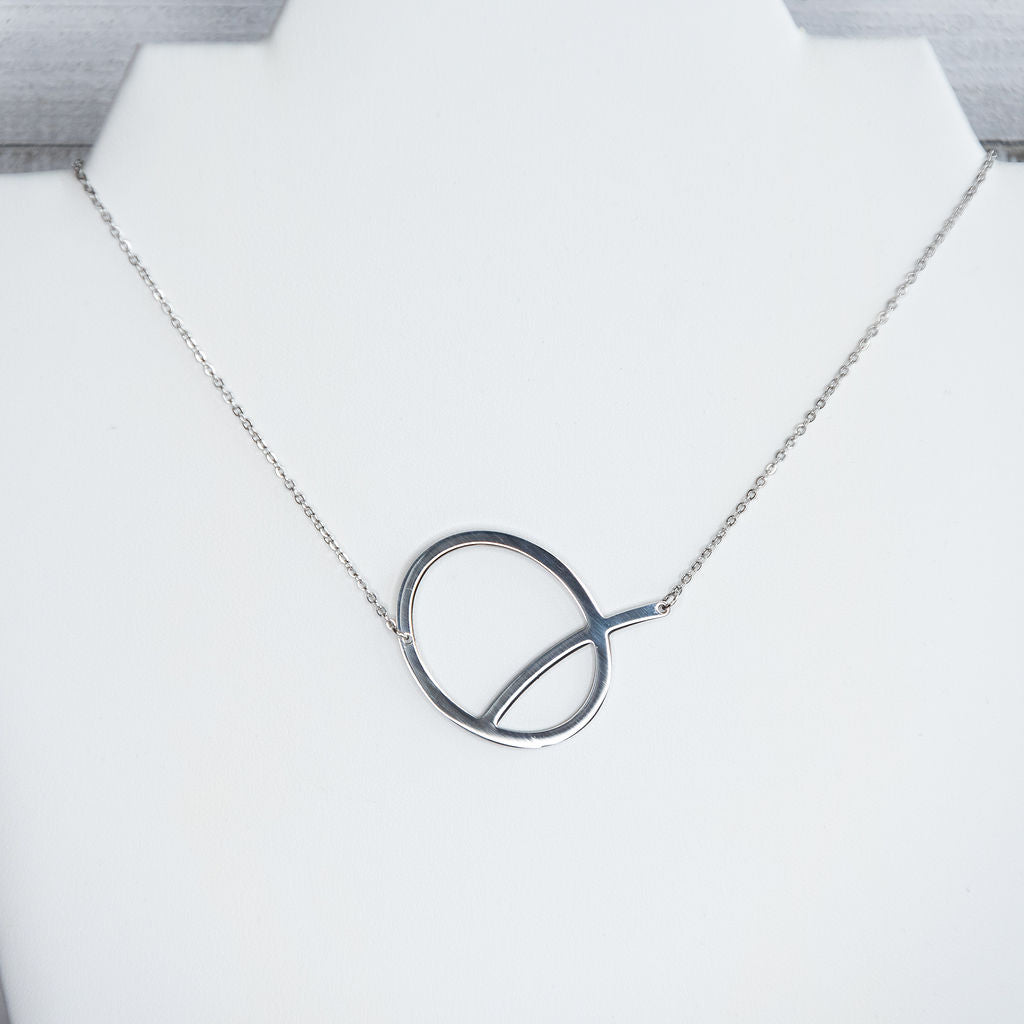 Large Letter / Initial Necklace In Silver