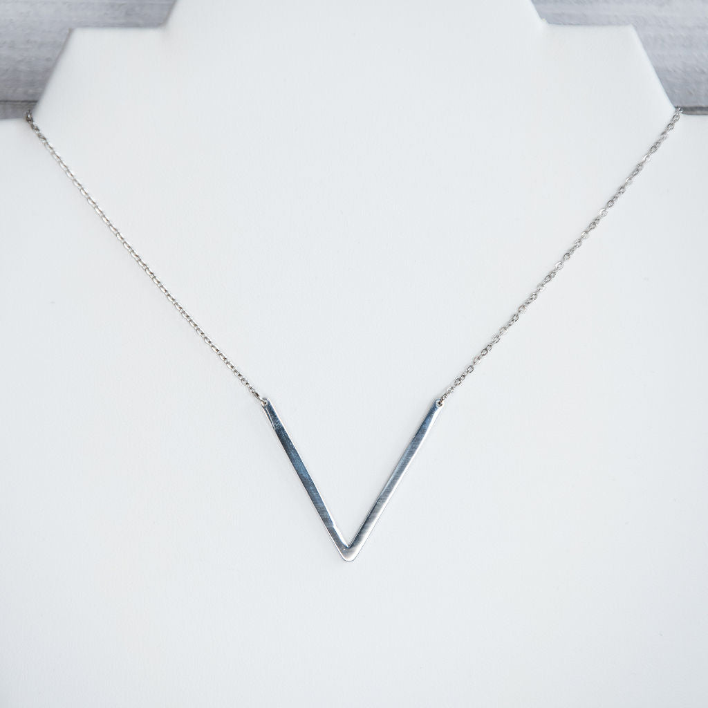 Large Letter / Initial Necklace In Silver