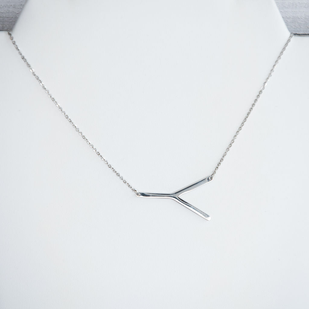 Large Letter / Initial Necklace In Silver