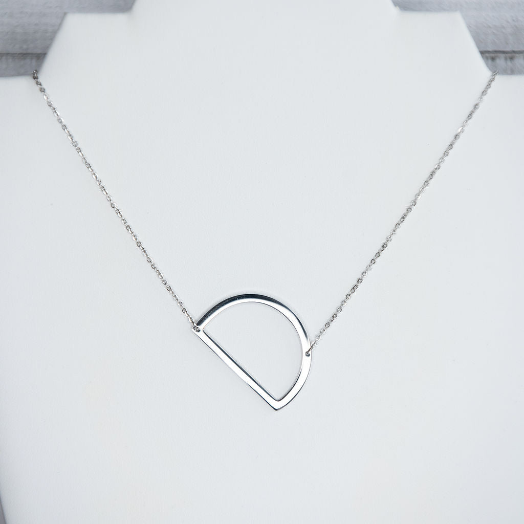 Large Letter / Initial Necklace In Silver