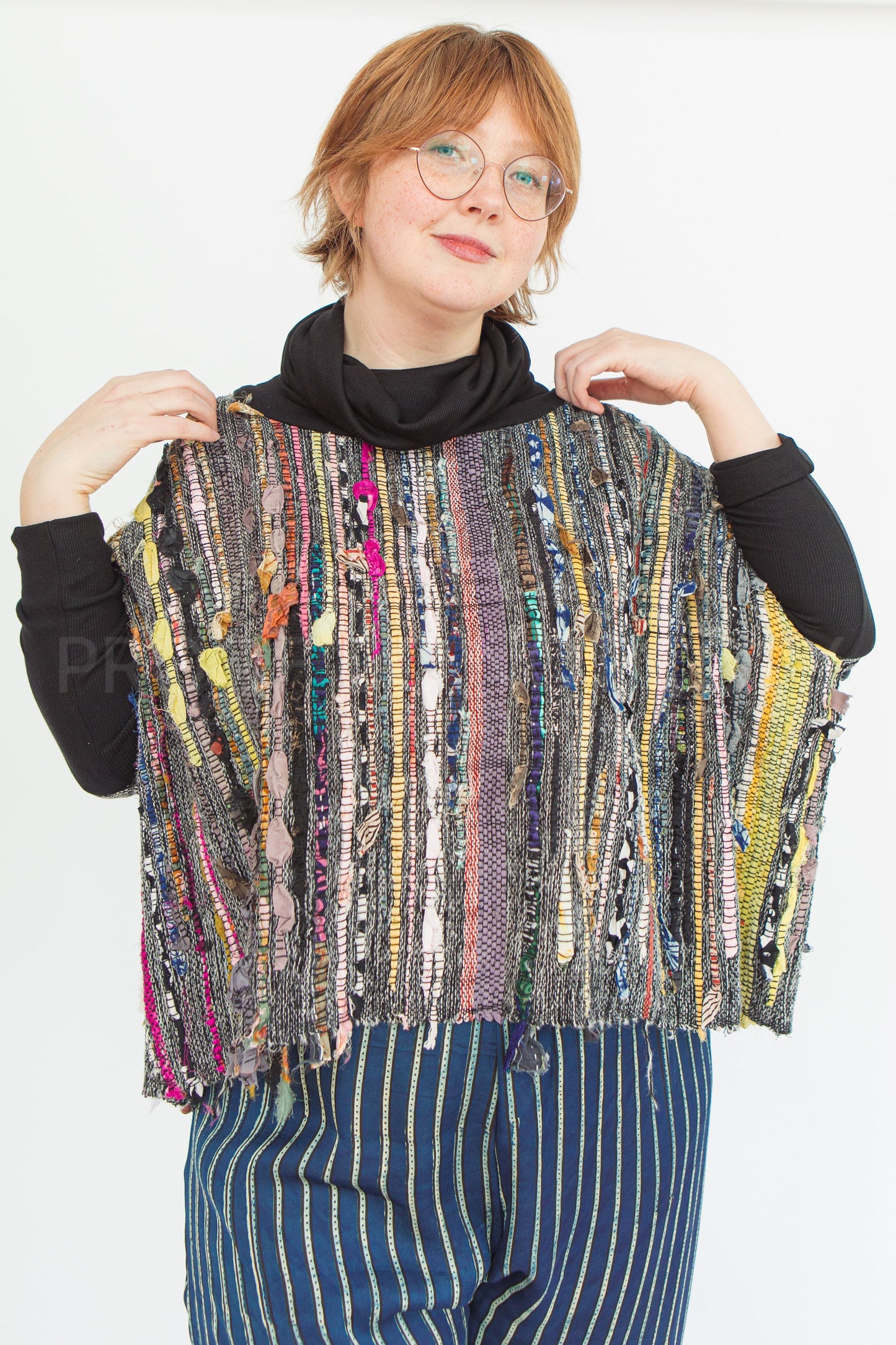 Studio-Woven & Bamboo Rib Cowl Sweater