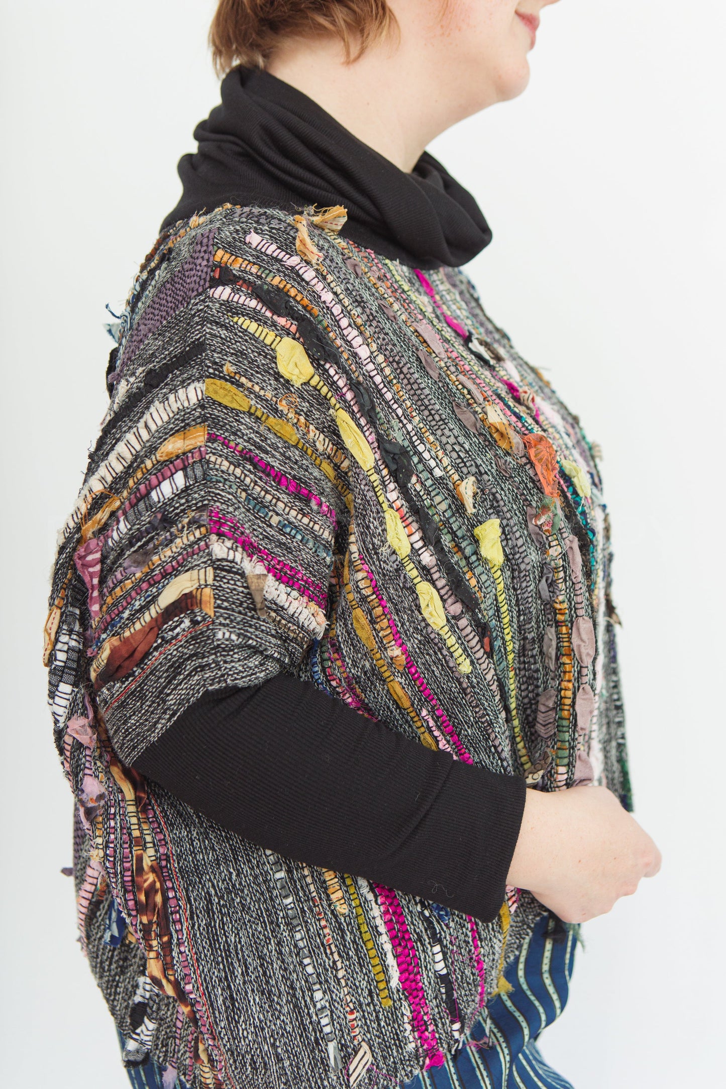 Studio-Woven & Bamboo Rib Cowl Sweater