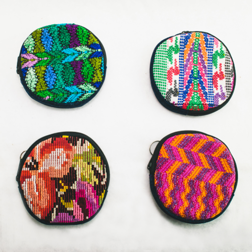 Circle Huipil Coin Purse / Keychain - Guatemala