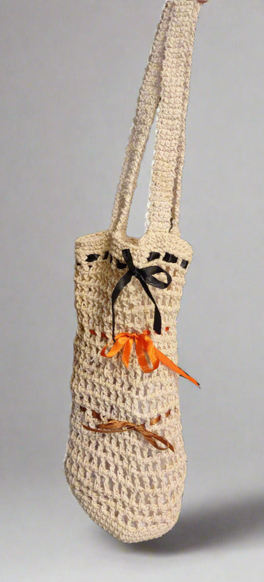 Crocheted Three Ribbon Bag